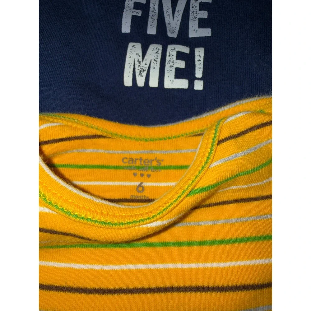Carters Jumping Beans Baby Boys 6 Months Bodysuit Lot 4pc Sheriff Dog Striped